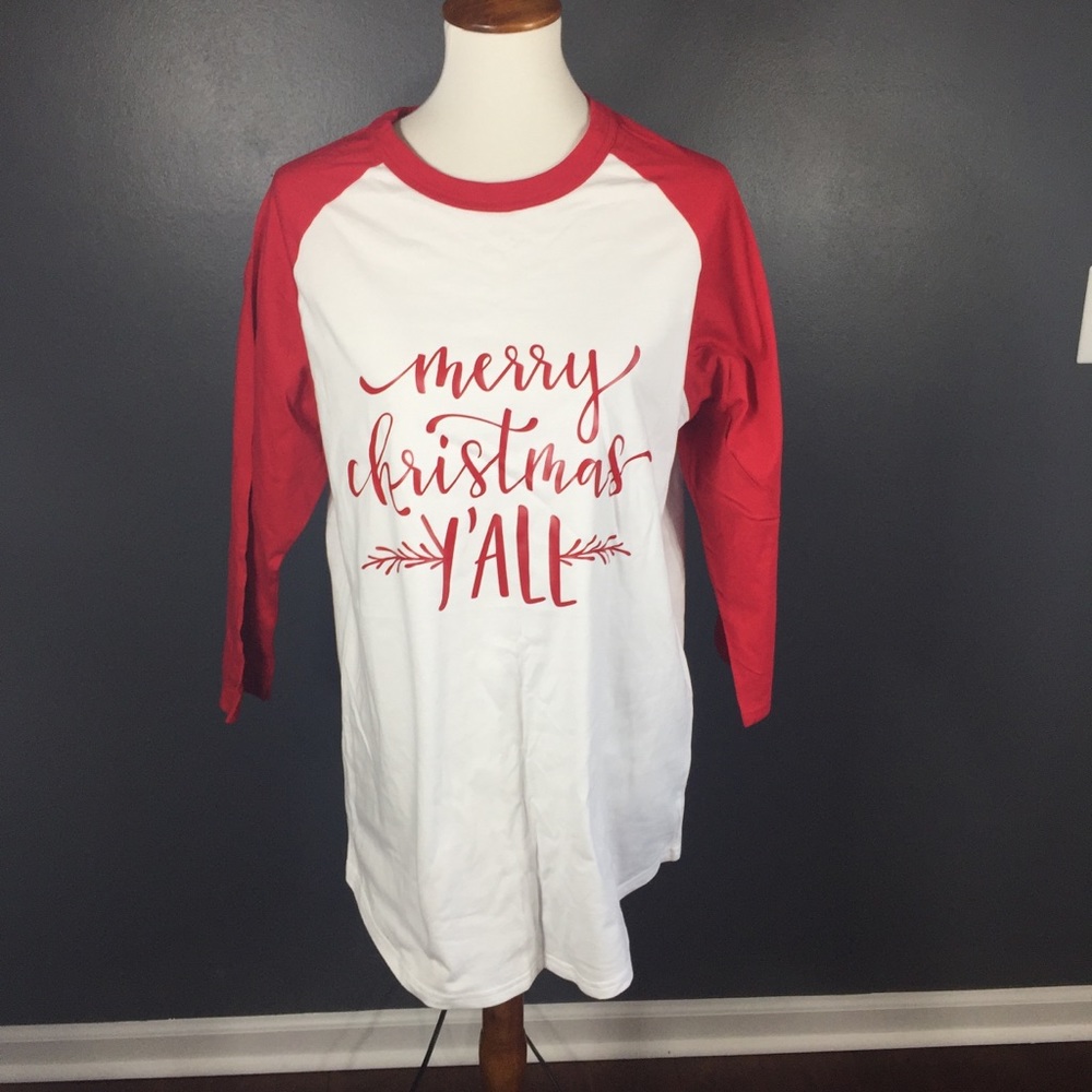 Merry Christmas Y’all Baseball Graphic Tee